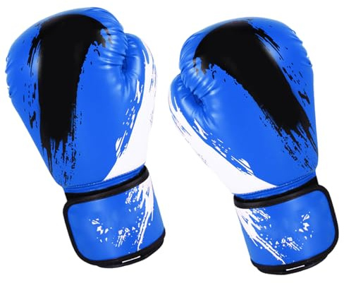 LSTTBO Guantoni da allenamento in pelle per kickboxing, guanti da allenamento lunghi per uomini e donne, guantoni da allenamento da 10 oz e 6 once per muay thai