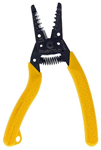 IDEAL Electrical 45-418 Premium Reflex T Stripper - 6-14 AWG solid, 8-16 AWG stranded, Wire Stripper, Plier Nose, Textured Grips