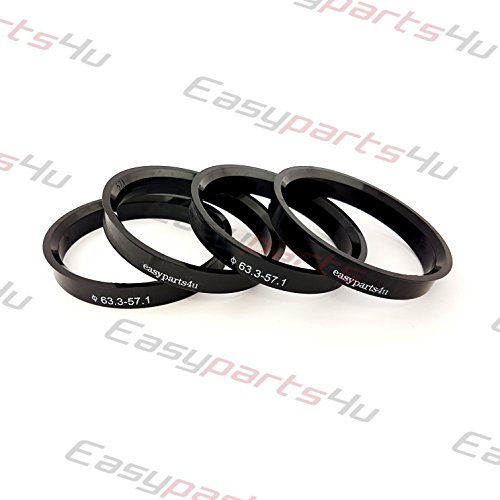 4 X Set Cerchioni Anelli di centraggio CH 63,3 mm su 57,1 mm cerchioni in alluminio