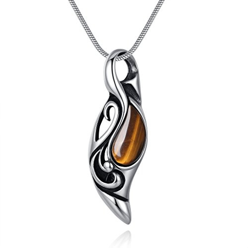 COAI Collier Homme Acier Inoxydable, Collier Œil de Tigre Homme, 50cm