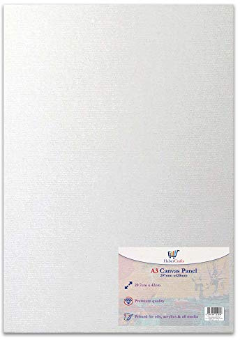 A3 Canvas Panel Stretched Blank Canvas Board Primed Artist Boards 100% Cotton for Oil Paint Acrylic Painting Mixed Media Acid Free White Canvases Art Painting Panel (A3 Size - 297 x 420mm - 1 Board)