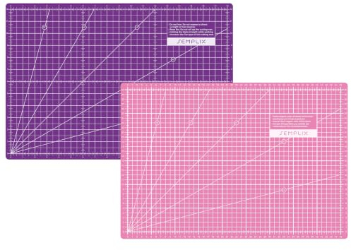 SEMPLIX Skärmatta A3 45 x 30 cm självläkande med tumskala (rosa-lila)