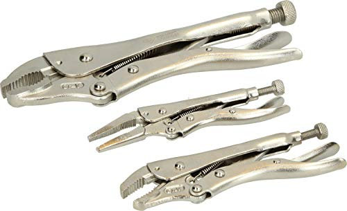 BRILLIANT TOOLS BT065003 Pinces de verrouillage / Jeu de pinces étaux, 3 pcs [Powered by KS TOOLS]
