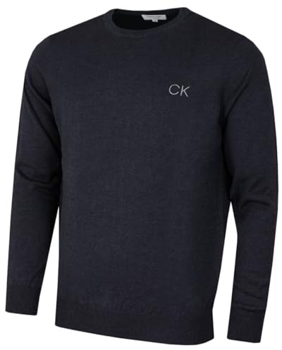 Calvin Klein Maglione Golf Uomo Durevole e Girocollo - Denim Marl - M
