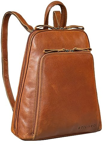 STILORD 'Martha' Lederrucksack Frauen Vintage Daypack Damen Rucksack Elegant und Modern für City Ausgehen Shopping Arbeit Rucksacktasche Leder, Farbe:texas - braun