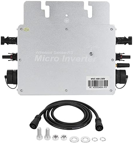 Kcolic Solar Netzeinspeisung Micro Wechselrichter 600W,WLAN-Monitor Verfügbar,MPPT/Reine Sinuswellenausgabe,Max PV-Eingangsleistung 2X300 Watt,IP65 Wasserdichter Solar Grid Tie Inverter