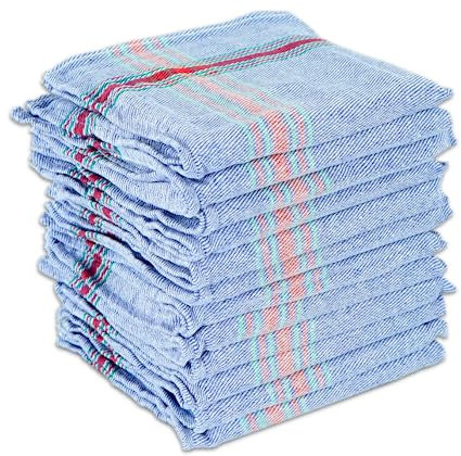 CHELY INTERMARKET Paños Cocina Pack 12 Unidades 45x45cm Azul Algodón Suave Alta Absorción Reutilizables Secado Rápido Vajilla Hogar Restaurantes Cocina Profesional Lavables