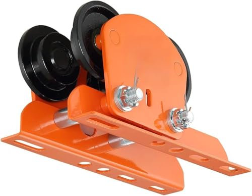 Carro manual para polipasto eléctrico, capacidad de 2200 lb/1 tonelada para PA200, PA250, PA300, PA400, PA500, carro de empuje con ruedas dobles, ancho de brida de viga ajustable de 2,68 a 4,33 pa