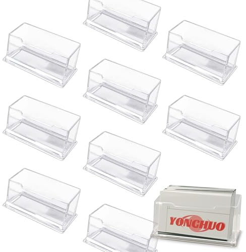YONGHUO Business Card Holders, Thickened Base, Fits Around 60 Cards, Clear, 10 Pack, for Office, Exhibition