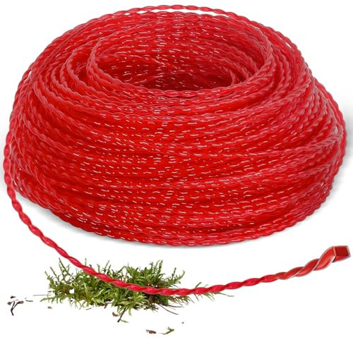 OYWHBC Strimmer Wire 3MM*60M,Heavy Duty Grass Trimmer Line Brush Cutter String Line Nylon Twisted Cord Wire for Garden Weed Lawn Mower