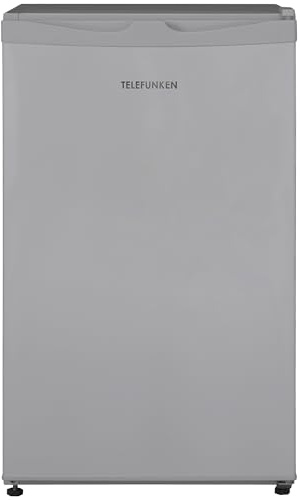 TELEFUNKEN Kühlschrank mit Gefrierfach (nur für Eiswürfel) | Freistehend | 89 Liter Nutzinhalt | Kühlschrank klein mit Gemüsefach | LED-Beleuchtung | Türanschlag wechselbar | CF-33-101-S2 silber