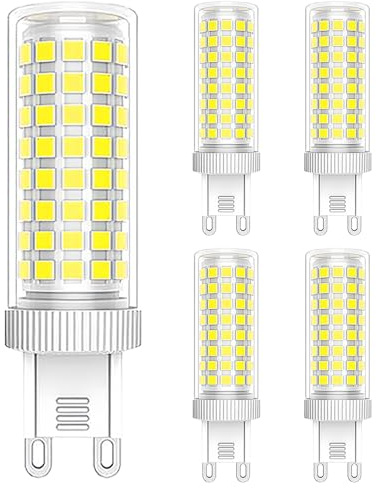 Linqzxz 5 bombillas LED G9, 6000 K, blanco frío, 12 W equivalentes a 90 W, reemplazo de halógeno, base bipin, bombillas LED para el hogar y la oficina, no regulable, 5 unidades