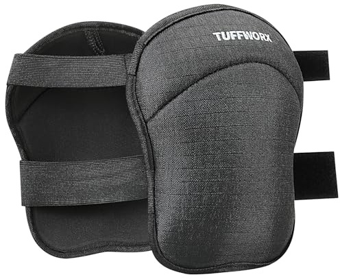 TUFFWORX Professionelle Knieschoner, Verstellbare Arbeitsschutz-Knieschützer mit Anti-Rutsch-Funktion, Schwarz, für Garten, Arbeit und Sport, 1 Paar