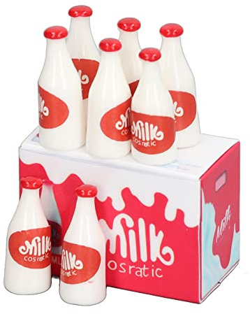 Fdit Juego de Botellas para Casa de Muñecas, Pinturas Vívidas de Plástico, Botella en Miniatura de Doble Propósito para Casa de Muñecas 1:12 1:6 (Rojo)