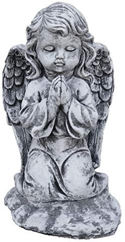 Pierre Figurine d'ange à Genoux, Massif en Pierre, Le Gel et aux intempéries jusqu'à -30 °C