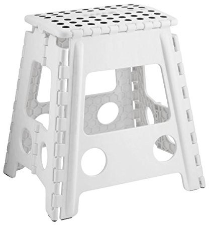 Plastic Large Multi Purpose Folding Foldable Easy Storage Step Stool NEW (WHITE)