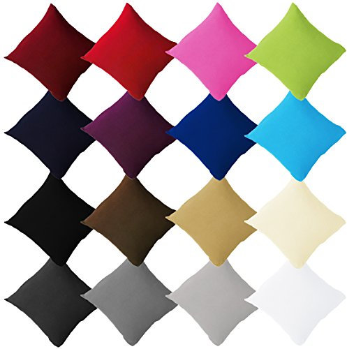 Buymax® Kissenbezug 40x80 cm (2er-Set) 100% Jersey Baumwolle - Kissenbezüge für Kissen 40 x 80 cm - Türkis - Kopfkissenbezug mit Reißverschluss - Kissenhülle - Oeko-Tex Zertifiziert