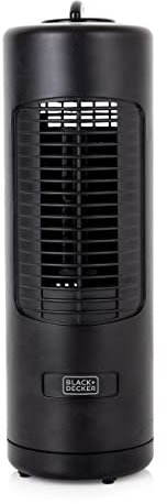 BLACK+DECKER BXFT50003GB Low Noise Mini Tower Fan with 2 Speeds, 12 Inch, 18W, Black