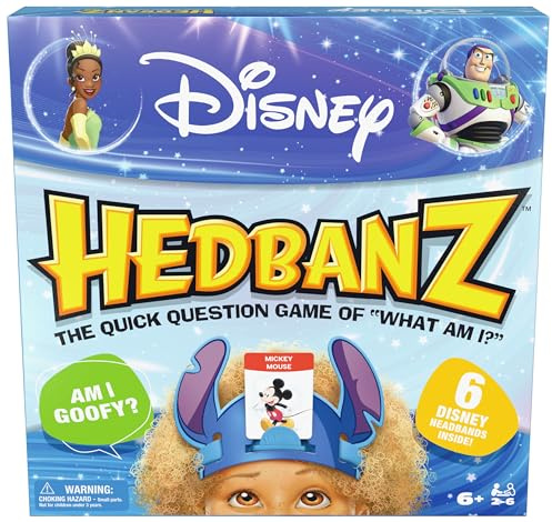 Spin Master Games, Disney Hedbanz, The Hilarious Meme Picture Guessing Game with Popular Disney Characters, 2-6 Players for Ages 6 & Up