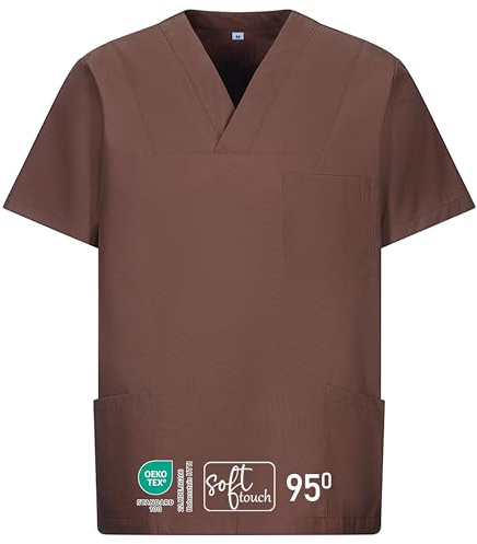 EXNER Medizinischer Schlupf-Kasack, OP-Kasack, Unisex, für Krankenpflege, Altenpflege, Farbe Toffee, Größe 7XL
