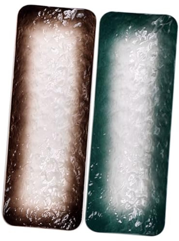 OKUMEYR Piatto Da Sushi in Ceramica Giapponese 2 Pezzi 25 Cm Piatti Rettangolari Per Portata e Snack Pratici Per Ristoranti, Feste e Uso Domestico
