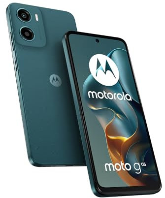 Motorola Moto g05 Smartphone (Kratzfestes 6,67 Zoll HD+ Display Dank Corning Gorilla Glass 3, wasserabweisend, 50MP-Kamera, 4/64 GB, 5100-mAh-Akku, TurboPower-Aufladen) Forest Green, inkl. Schutzcover