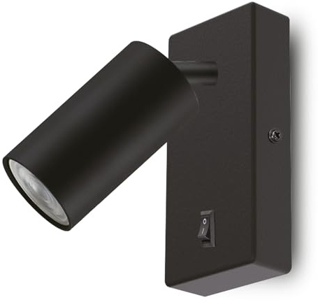 Maclean applique/applique murale, spot, rond, GU10, avec interrupteur, 55x100mm, noir, MCE369 B