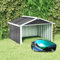 Myheimly Rasenmäher Garage 92x97x63 cm Rasenroboter Mähroboter Dach Überdachung Unterstand Sonnenschutz Mährobotergarage Verzinkter Stahl Anthrazit