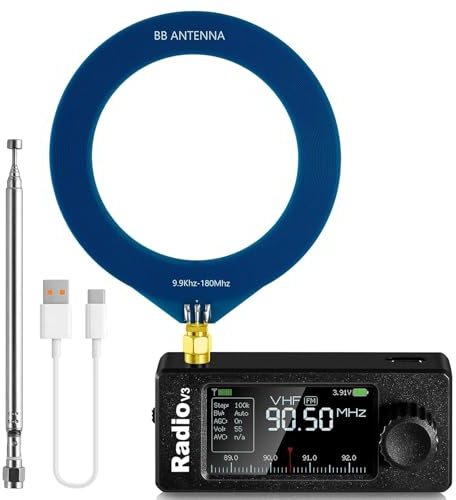 AURSINC Si4732 Mini Radio V3 Pocket Shortwave Radio Receiver, HF SW MW VHF All Band Radio, AM/FM/LSB/USB Mode, with 800mAh Battery for Outdoor Adventures, Travel, Daily Use