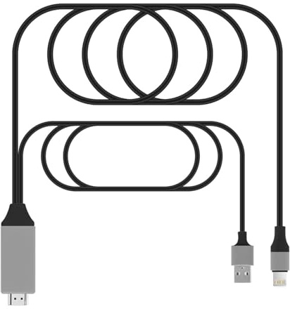 Skärmkonverteringskabel 4K HD-videokabel for Apple iPhone 14 13 12 11 Pro Max iPad Mini Lightning till HDMI digital AV-adapter 1080P TV-projektor Skärmkonverteringslinje(C1)