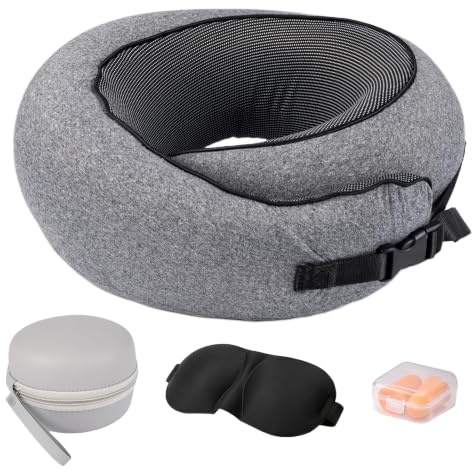 Carehabi Almohada de Viaje Avión, Cojín Cervical y Cuello 115g