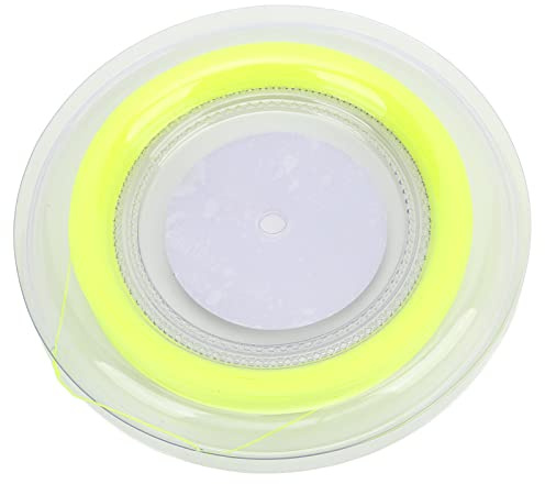 Hamwesh Corda da Badminton, 0,72 Mm 200 M 176 G Corda Elastica per Racchetta da Badminton in Bobina Gialla Fluorescente, Fibra Multifilamento con Tensione da 22 a 26 Libbre, per Allenamento Quotidiano