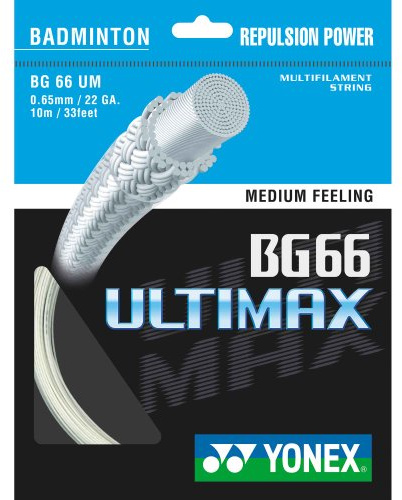 YONEX Bianco BG-66 Corda Ultimax per Racchetta Badminton 10 Misto, Taglia Unica