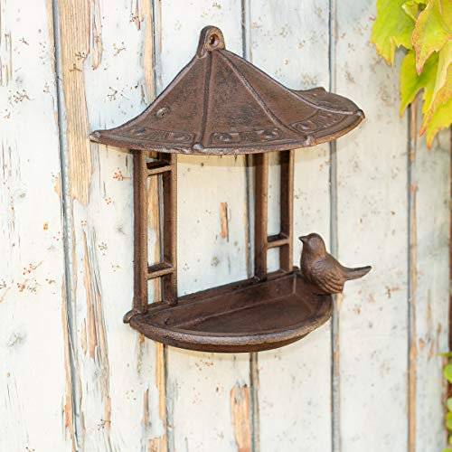 Antikas - Futterstation für Vögel, Vogeltränke, Futterpavillon für Wand, Wanddeko