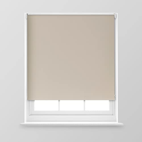 A.Unique Home Premium Trimmable Thermal Blackout Roller Window Blind in a Variety of Colours and Sizes Ideal for any Room - 2FT - Taupe - 60cm (W) x 170cm (L) | 23.6 (W) x 66.9 (L)