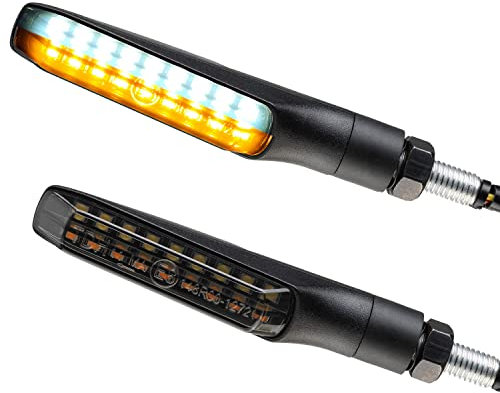 LED Motorrad Miniblinker mit Positionslicht Standlicht Blinker Flat schwarz getönt e-geprüft