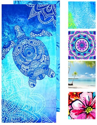 Telo Mare in Microfibra Beach Towel XXL Asciugamano da Spiaggia ad Asciugatura Rapida, Grande Accessorio Estivo Senza Sabbia, Regalo per Donna 180