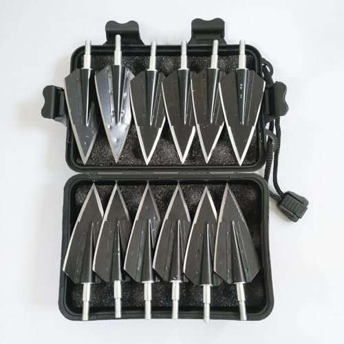 12er Pfeilspitzen Jagdspitzen Pfeilspitze 150Grain Pfeilspitze Traditionelle Außen Jagd Broadhead für Carbonpfeile Für Recurve Bow Compound Bow Armbrust Kohlenstoffstahl