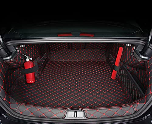 IITA Schutzmatte Kofferraum Leder Kofferraummatten Für VW Für Passat B8 Auto Cargo Liner Teppichmatten (Color : Schwarz Rot, Größe : 5 PCS)