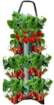 Opilroyn 1/2 Bags Tomato Root - Non Woven Strawberry Grow Pouch Wall Hanging Tomato | Reusable Fleu Growth Planting Bag, Strawberry Pyramid Planter