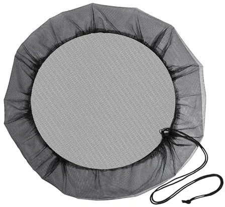 2 tapas para barriles de lluvia, red para depósito de agua, red para depósito de agua con cordón ajustable, cubierta para barril de lluvia, permeable al agua, cubierta para depósito de lluvia, rejilla
