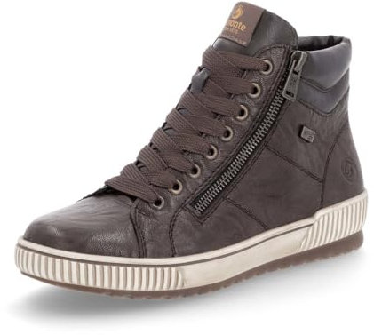 Remonte Damen High-Top Sneaker D0772, Frauen Halbschuhe,lose Einlage,wasserabweisend,remonteTEX,schnürschuhe,schnürstiefeletten,braun (25),40 EU