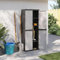 Wrobelax Multispace Kunststoff-Schrank, wasserabweisend, für den Garten, Aufbewahrungsschrank, 65 x 37 x 165 cm, Grau und Schwarz, PP – Außenspind