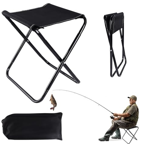 RICKMASK Taburete Plegable Portatil: Silla Plegable Camping Mini Taburete Plegable con Bolsa para Interiores Y Exteriores Camping Senderismo Caza Picnic Viaje Etc