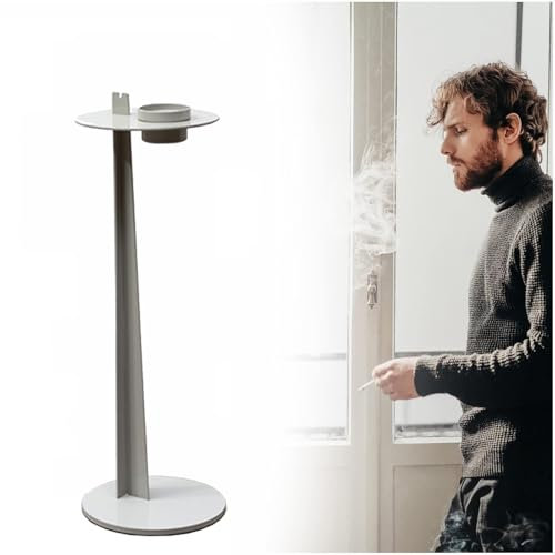 Posacenere da Terra per Esterni - Posacenere da Terra, Posacenere da Terra per Esterni per Patio, Contenitore per posacenere in Metallo per Fumatori Commerciali con Coperchio, per Hotel, EDI