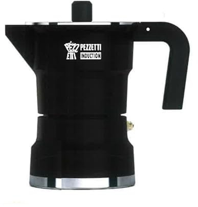 Pezzetti Espressokocher, induktionsgeeignet, 2 Tassen, Farbe Rauchschwarz, Modell Solid Express