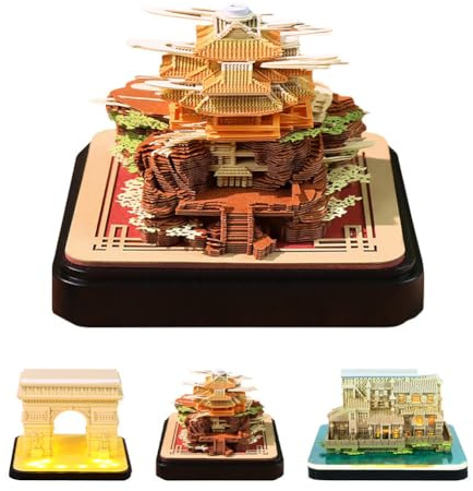 3d Calendar 2026,Time Piece Calendar 2026,3d Memo Pad,Ancient Architectural Paper Carvings And Ornaments,Can Be Used As A Bookmark,Suitable For Note Taking,Decorative Ornaments,Holiday Gifts