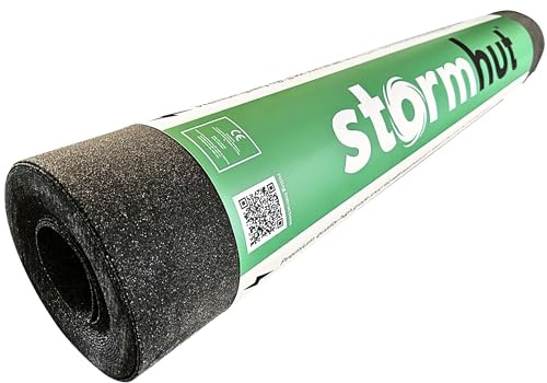 Heavy Duty Shed Felt Roofing Roll 10m x 1m – Glass Fibre Reinforced Core – Green Mineral Roofing Felt – Waterproof Shed Roof Covering – Nails Included