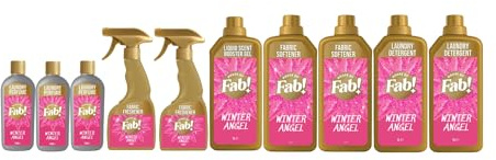Fabuolsa House of Fab Luscious Laundry Bundle, Nettoyants et désodorisants, parfum pour linge, assouplissant longue durée et gel booster de parfum liquide, pack de 10, Winter Angel