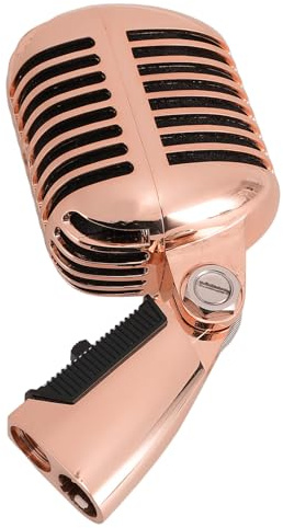 Cuifati Professionell Vintage Dynamisk Mikrofon, Klassisk Retro Zinklegeringsmikrofon med Kardioidupptagning, Självspännande Vridställ, XLR-utgång för Liveframträdande, Studioinspelning och (Rose